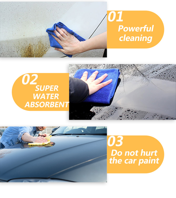Asciugamano in microfibra panno per la pulizia dell'auto in microfibra ad asciugatura rapida su entrambi i lati